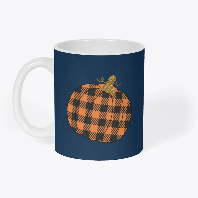 Orange and Black Buffalo Plaid Pumpkin