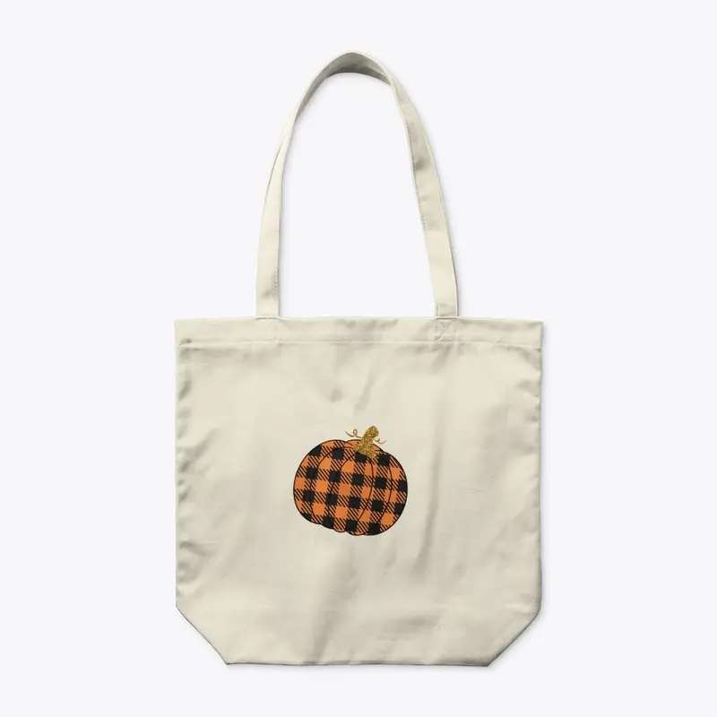 Orange and Black Buffalo Plaid Pumpkin